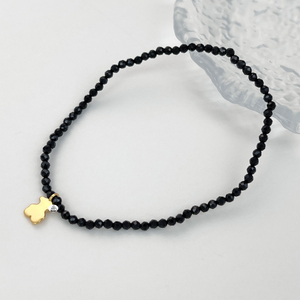 Bracciale con perline <span class=keywords><strong>in</strong></span> argento sterling S925 placcato <span class=keywords><strong>oro</strong></span> 18K, design orsetto spagnolo personalizzato, lusso semplice per matrimonio, fidanzamento, anniversario, ragazza - Product Image 4
