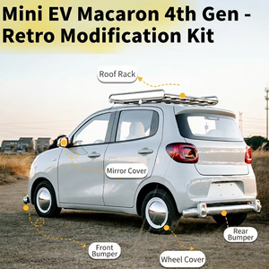 Kit extérieur rétro Simone pour Wuling Hongguang Mini EV Macaron Gen 4 : pare-chocs chromé, enjoliveurs blancs, barre de toit, coques de rétroviseurs - Product Image 2