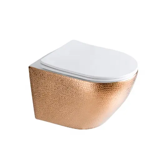 Гальванизированный Золотой туалет, роскошный настенный туалет для современной ванной комнаты