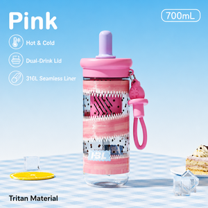 Tazza Personalizzata per Bambini, Bottiglia d'Acqua con Disegni Cartoon, Senza BPA, in Tritan, con Coperchio e Cannuccia per Bambini e Scuola - Product Image 3
