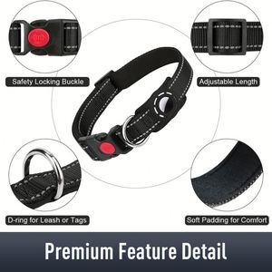 Collier pour chien rembourré réfléchissant, réglable, en nylon souple et respirant, avec boucle de sécurité pour animaux de compagnie et chiens - Product Image 6