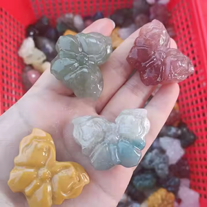 High Quality Natural Crystal Quartz Butterfly Craft for Decoration Colorful Mixed Material Wholesale Healing Craft Products