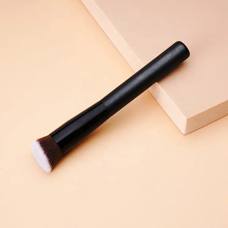 High Quality Private Label Wood Handle Makeup Single Liquid Flat Foundation Brush