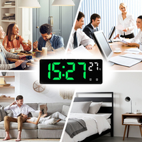 Reloj Despertador Digital LED de Escritorio con Pantalla Grande, Retroiluminación, Control de Volumen, Temporizador, Color Creativo, Blanco, con Recordatorio