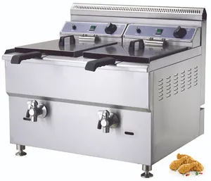 18L+18L hot dog chicken deep fryer commercial restaurant fryer fried chicken gas chips deep oil fryer for sale