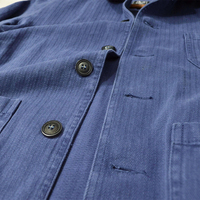 Veste de travail Squirorkop personnalisée vintage à chevrons, boutonnée, en coton épais, style classique rétro pour homme