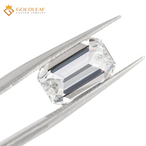 Diamant de laboratoire taille émeraude Goldleaf avec certificat IGI # 761522458 Vente en gros de pierres précieuses blanches de couleur D, 1CT, 2CT, 3CT, pour la fabrication de bijoux - Product Image 2
