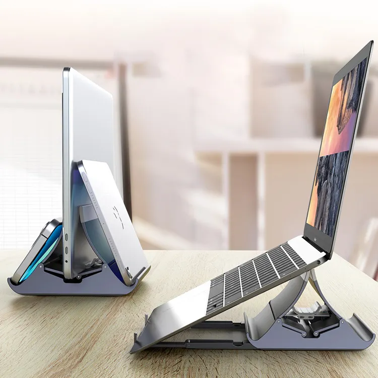 2022 nuovo supporto per Laptop verticale Auto-reliable supporto per Tablet da tavolo in plastica ABS per blocco a gravità