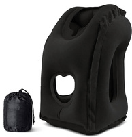 Oreiller de voyage gonflable ergonomique pliable et imperméable pour soulager les douleurs cervicales, coussin compact pour avion et voyages en voiture, forme triangulaire