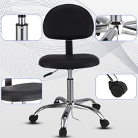 Chaise en cuir antistatique moderne pour bureau, école, laboratoire ou atelier, avec dossier réglable et base pivotante en acier