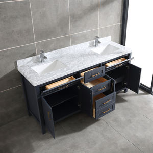 Meuble-lavabo de salle de bain haut de gamme de 72 pouces avec vasque en céramique et caractéristiques résistantes à l'eau - Product Image 3