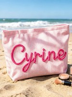Bolsa de maquillaje tipo sobre personalizada estilo Instagram, estuche de aseo con nombre personalizado, regalo para dama de honor, organizador de viaje, 9 opciones de color