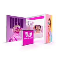 10x20ft modulaire rétro-éclairé arc affichage LED toile de fond comptoir salon stand exposition aluminium SEG LED rétro-éclairé mur boîte à lumière