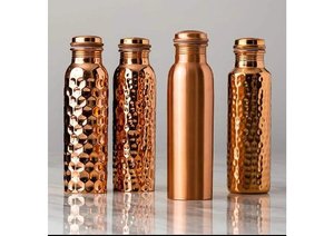 Bouteille en cuivre véritable martelé, fabriquée à 100 % en cuivre, capacité de 950 ml, idéale pour les magasins de produits santé - Product Image 6