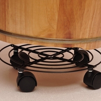 Plateau de déplacement pour plantes en métal noir rond pratique avec 4 roues, plateau roulant pour plantes en pot d'intérieur et d'extérieur