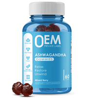 Gummies à l'ashwagandha véganes pour adultes, aliments de santé en marque blanche, sans danger pour les femmes enceintes