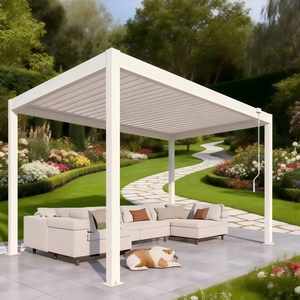 <span class=keywords><strong>Pergola</strong></span> extérieure moderne en <span class=keywords><strong>aluminium</strong></span> avec toit à lames orientables, revêtement poudré, commande électrique/manuelle pour jardin, patio, terrasse - Product Image 1