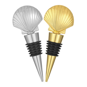 Seashell Shape <b>Wine</b> Stopper Alloy Metal With Rubber Seal For Bottle Sealing Party Gift - Product Image 3