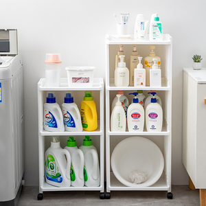 Estante de almacenamiento móvil de plástico PP para baño y cocina con ruedas, organizador multifunción de artículos diversos, carrito de fácil montaje - Product Image 2