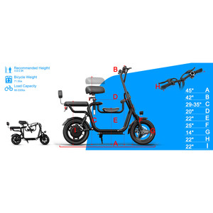 Monopattino Elettrico con Sedile per Adulti, Motore 500W/800W, Velocità 25km/h, Autonomia 20km, Carico Massimo 150kg, X9 - Product Image 1