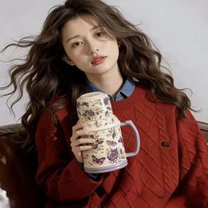 Japanese Retro Nordic Simple Ceramic Mug with Lid 780ml Capacity Sustainable Office Coffee Tea Home Gift Souvenir - Product Image 5
