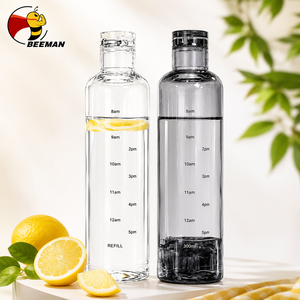 Botella de agua Beeman de 500 ml con marcador de tiempo, a prueba de fugas, libre de BPA, reutilizable, deportiva, de plástico. - Product Image 2