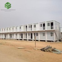 Maison conteneur préfabriquée détachable en bois de 20 pieds à deux étages, de conception chinoise, pour dortoirs et bureaux sur chantier