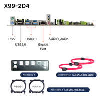 NOUVEAU Kit PC de bureau avec carte mère X99-2D4, combo double processeur Intel Xeon E5 2680 V4, 4x 16 Go DDR4 RDIMM, carte mère X99 double CPU