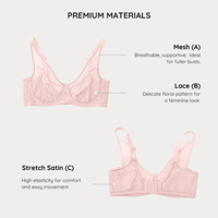 Soutien-Gorge Minimiseur en Maille Hexin Grossiste, Couverture Totale, Grandes Tailles, Relevage Push-Up, Poitrine Généreuse, Sans Doublure et à Armatures pour Femme