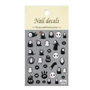 Qianya nouveaux autocollants <span class=keywords><strong>pour</strong></span> ongles de dessin animé sans visage en relief 5D-3D mobile auto-adhésif Anime <span class=keywords><strong>Nail</strong></span> <span class=keywords><strong>Art</strong></span>, breloques inspirées du Studio Ghibli - Product Image 4
