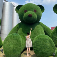 Décoration de parc à thème extérieur, grandes sculptures de plantes vertes artificielles, matériau plastique résistant aux UV, arbres faits à la main, personnalisables