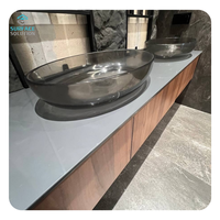 Planche en surface solide acrylique en pierre artificielle de style moderne, découpe personnalisée, épaisseur sur mesure pour îlot de cuisine et comptoir