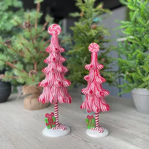 थोक नई डिजाइन मिनी प्रदर्शन वाणिज्यिक टेबलटॉप क्रिसमस क्रिसमस की सजावट कैंडी वृक्ष के गहने