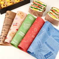 Kertas Pembungkus Makanan Sandwich Burger Anti Minyak, Ramah Lingkungan, Biodegradable, Tahan Air, dengan Cetak Logo Kustom