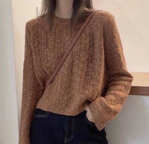 Len Dệt Kim Áo Len Cho Phụ Nữ Mùa Xuân Mùa Thu 2024 Lười Biếng Phong Cách Lỏng Dính Áo Len <span class=keywords><strong>Top</strong></span> 9905 # - Product Image 4