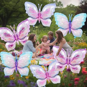 Décoration de scène pour fête sur le thème du papillon, respectueuse de l'environnement, pour baby shower, mariage, anniversaire, fête des mères, Halloween, ballons dégradés métalliques - Product Image 3
