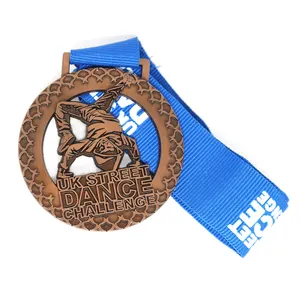 Lanyard Om Uw Eigen Medaille Te Ontwerpen Antiek Koperen Medaillon Streetdance Medailles