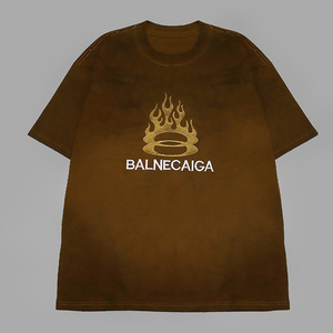 <span class=keywords><strong>T</strong></span>-<span class=keywords><strong>shirt</strong></span> ricamata in <span class=keywords><strong>cotone</strong></span> da uomo a manica corta nera con anello di fiamma e testo stile Casual Top <span class=keywords><strong>t</strong></span>-<span class=keywords><strong>shirt</strong></span> alla moda Y2K - Product Image 6