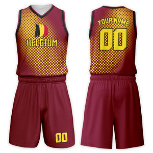 Conjuntos de Uniformes de Baloncesto para Niños al por Mayor, Estilo Bandera de Canadá, 100% Poliéster Transpirable, Tallas Grandes, para Entrenamiento Juvenil Universitario - Product Image 3