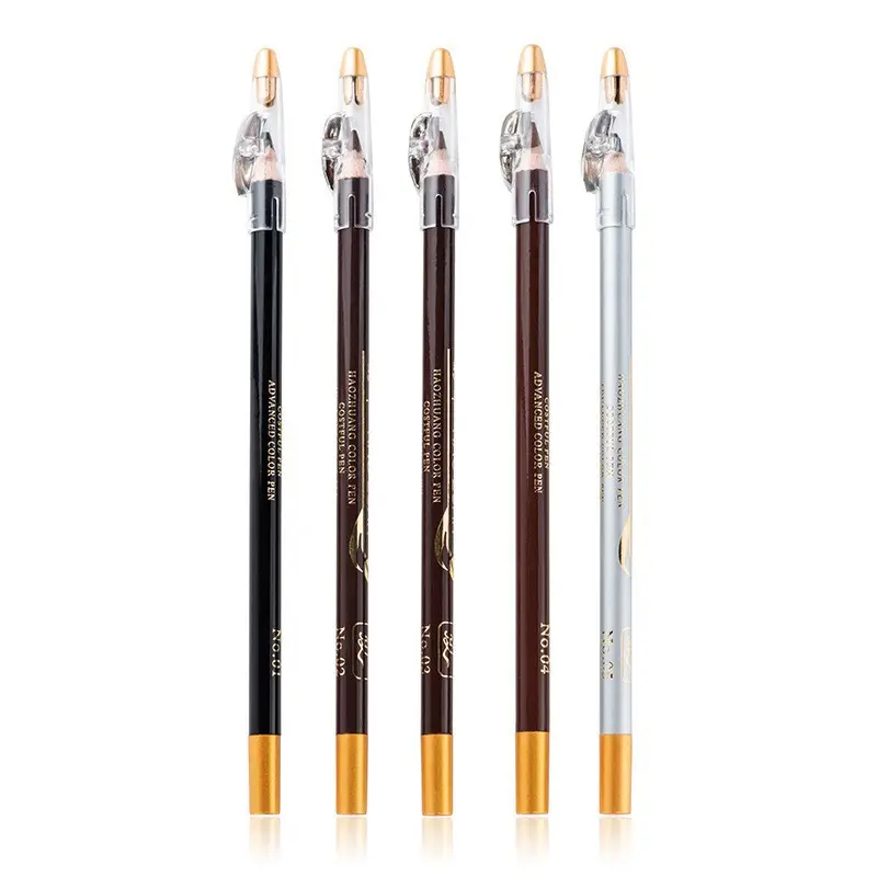 5 Colors/set Eye Make Up Waterproof Eyebrow Beauty Pen Eye Liner Cosmetics Eyes Makeup Eyeliner Wood Pencil with Sharper