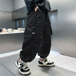 Pantalons <span class=keywords><strong>cargo</strong></span> pour garçons Printemps Automne Pantalons froissés Pantalons larges pour enfants Pantalons longs décontractés - Product Image 3