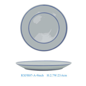 RXFR07-A-6-7-8-9-10-12 Pulgadas Plato de Porcelana China Tradicional Esmaltado con Doble Borde Azul, Apto para Lavavajillas, Tamaños de 6 a 12 Pulgadas - Product Image 5
