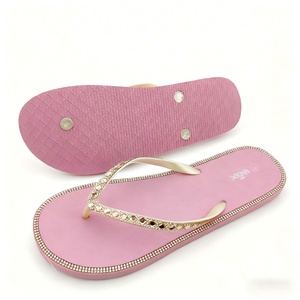 Women's Dressy Pink <b>Flip</b> <b>Flops</b> Rhinestone Jeweled Straps Bling Thong Sandals Spring Summer Wedding Beach Party Evening Fashion - Product Image 3