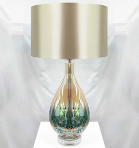 Abat-jour doré en verre artistique coloré, lampe d'angle nordique, décoration lumineuse - Product Image 1