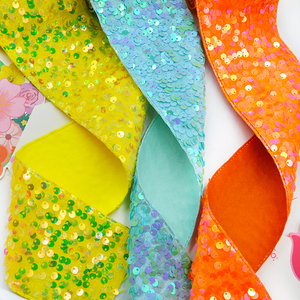 Gordon Ruy Băng 3 Inch 75Mm Long Lanh <span class=keywords><strong>Ribbon</strong></span> Với Nhỏ <span class=keywords><strong>Sequin</strong></span> Sáng Bóng Spankle Blink Ruban Băng Cho Ăn Mặc Phụ Kiện Tóc Trang Trí - Product Image 5