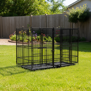 Jaula para Perros de Acero con Recubrimiento de Polvo Negro, 12.9 Pies Cuadrados, con Cerraduras, Jaula para Mascotas de Interior para Razas Grandes - Product Image 2