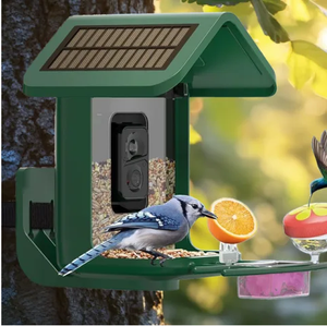 Mangeoire intelligente pour oiseaux 2.7L avec caméra à énergie solaire 2K Live Feed Cam pour Backyard AI Identifier Auto Capture <span class=keywords><strong>Bird</strong></span> Videos Pictures - Product Image 2