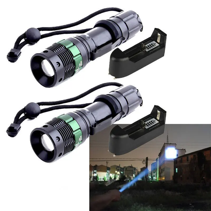 Hot 2000lm Led Zoomable 18650 Waterproof Flashlight Torch Focus Lamp Ultrafire Zoom Dimmer Led Flashlight