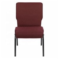 Chaises d'église pliantes en fer robustes de 20,5'' - Design moderne avec sièges en tissu empilables pour la restauration hôtelière