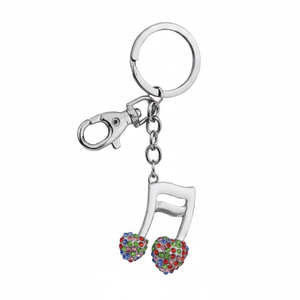 Portachiavi in cristallo con design a nota musicale, senza scatola - Product Image 2
